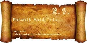 Matusik Valéria névjegykártya